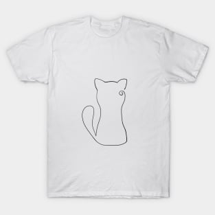 Cat Line Art T-Shirt